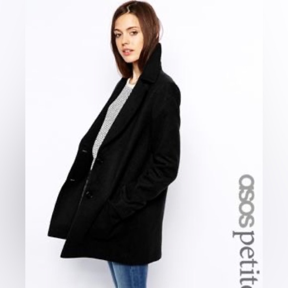 Asos Black Petite Peacoat